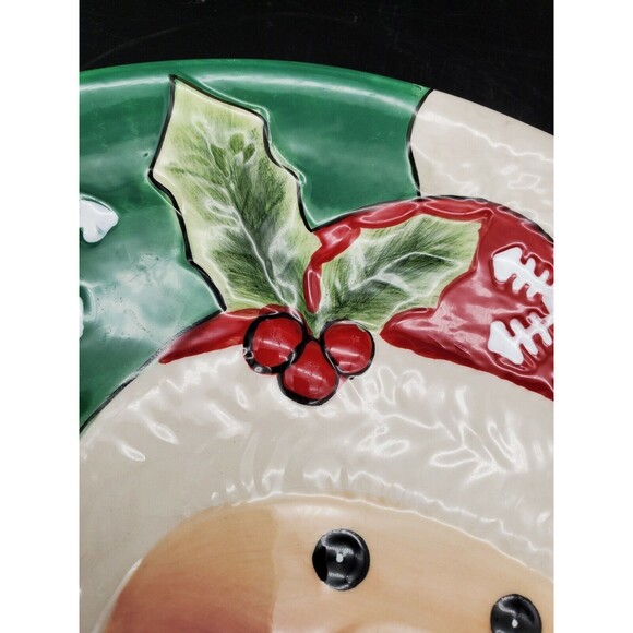 Fitz and Floyd Merry & Bright Christmas Santa Canape Plate 29-101 Cookie Plate - Picture 8 of 12